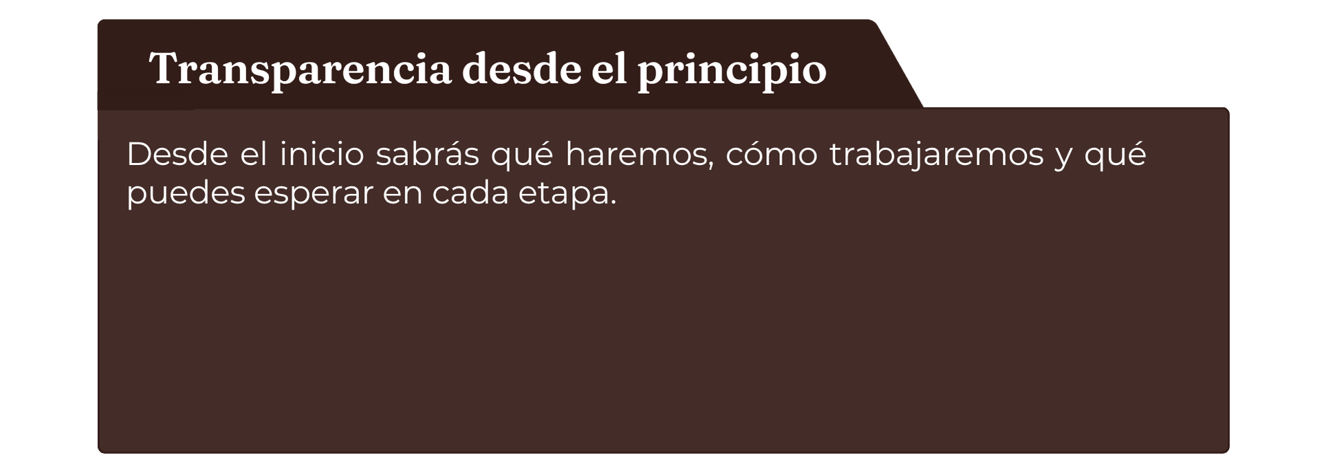 transparencia desde el principio